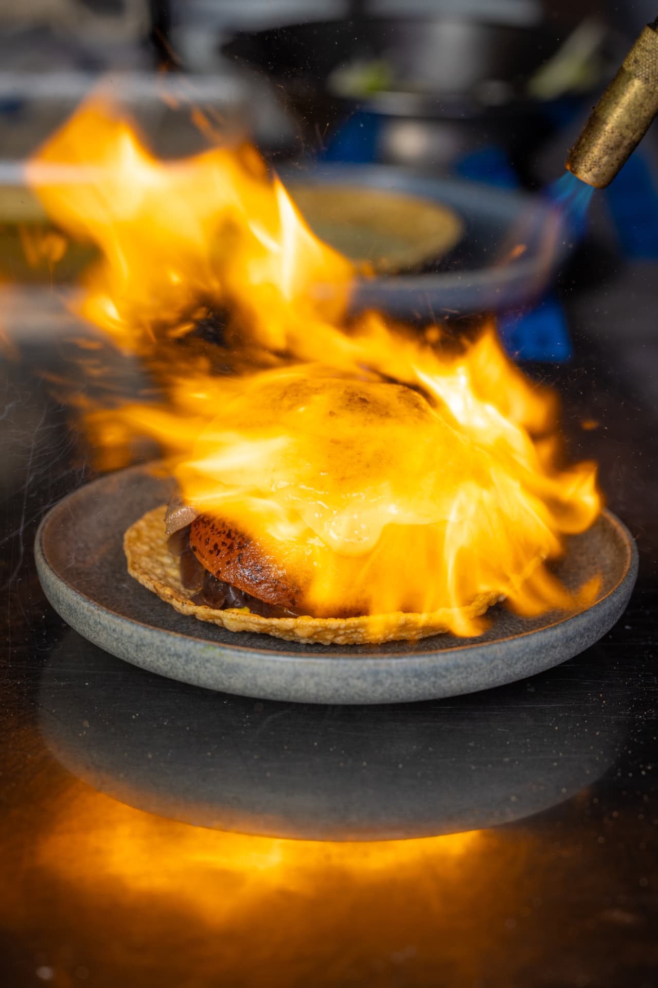 Tostada torched to order