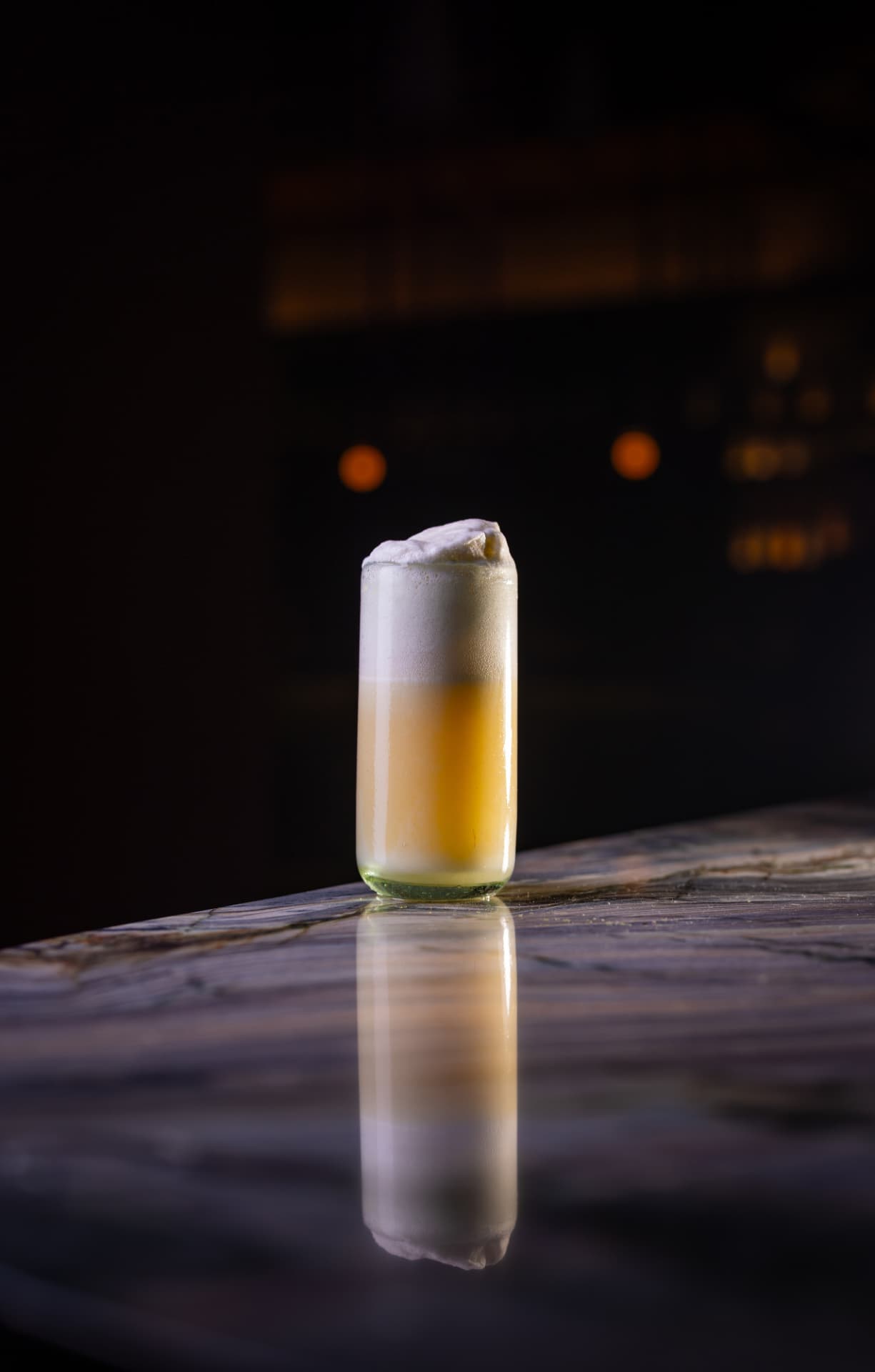 Cocktail with citrus foam