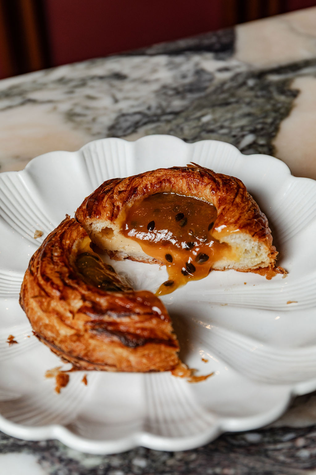 Maracuya danish with passionfruit jam